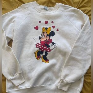 Vintage Disney Women's White Minnie Mouse Sweater L